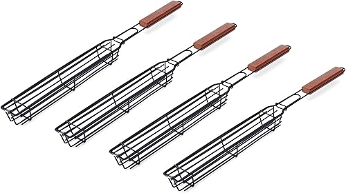 Miniatura 2 de Farberware 5290494 BBQ Shish Kabob - Cestas para asar, color negro y madera