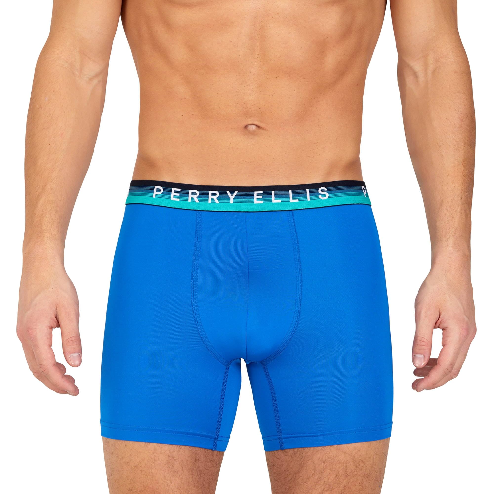 Perry Ellis 6-Pack Microfiber Boxer Briefs Soft Stretch Fabric with Supportive Fit Boxer Corti Uomo (Pacco da 6)