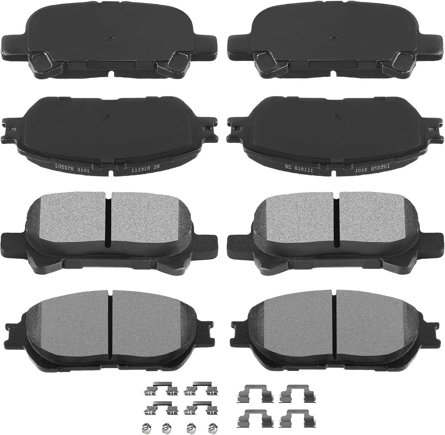 AUTOMUTO 8PCS Front & Rear Semi-Metallic Disc Brake Pads Set D828 D906 For Toyota Avalon 2005-2007, For Camry 2005-2006, For Solara 2004-2008