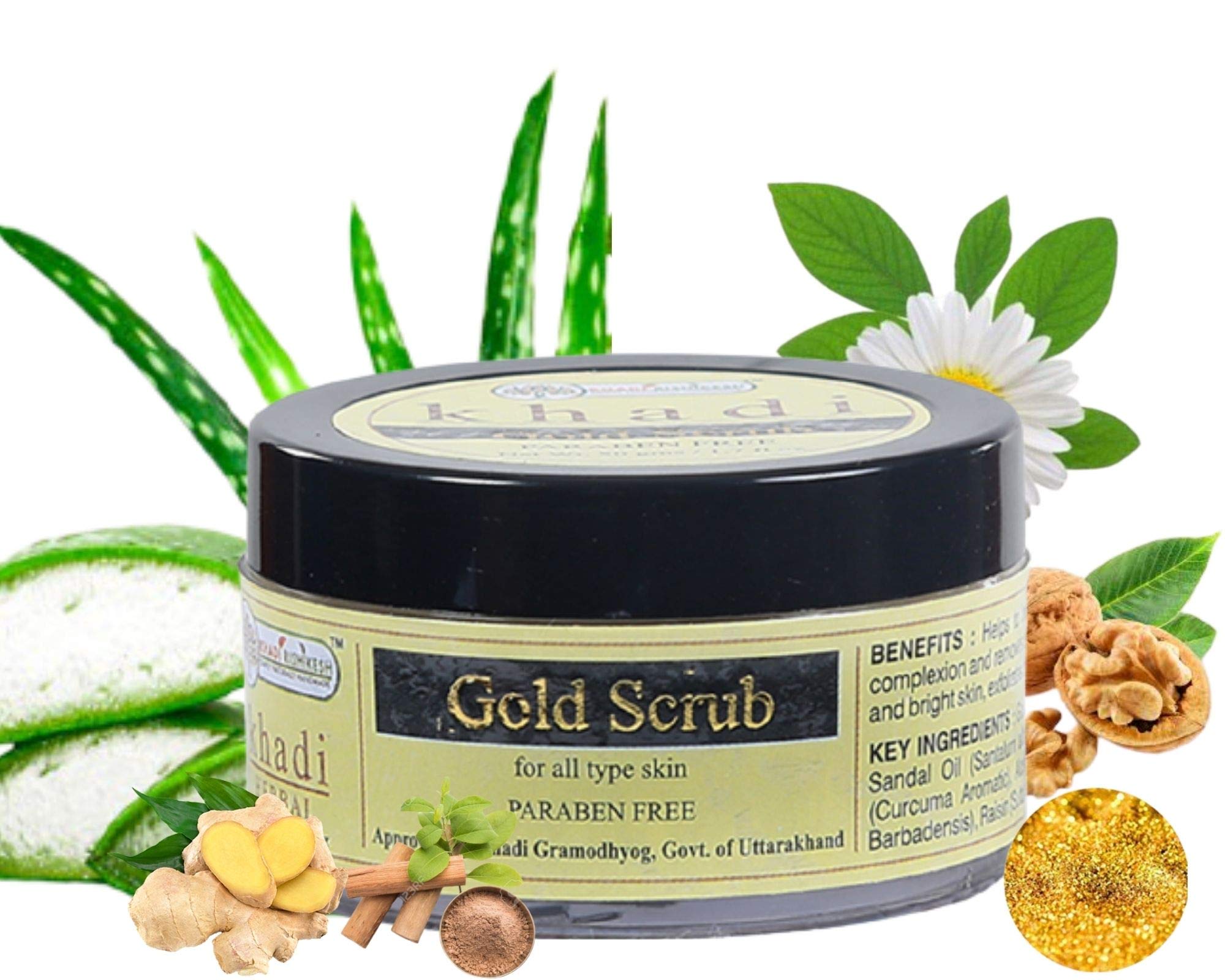 Khadi Rishikesh Herbal Gold Facial Face Fair & Bright Skin- Dead Skin Cell& Tan Removal From Face Deep Cleansing,-With Sandal & Turmeric -Unisex- 50 GM WITH TOWEL RUMAAL FREE-image-29