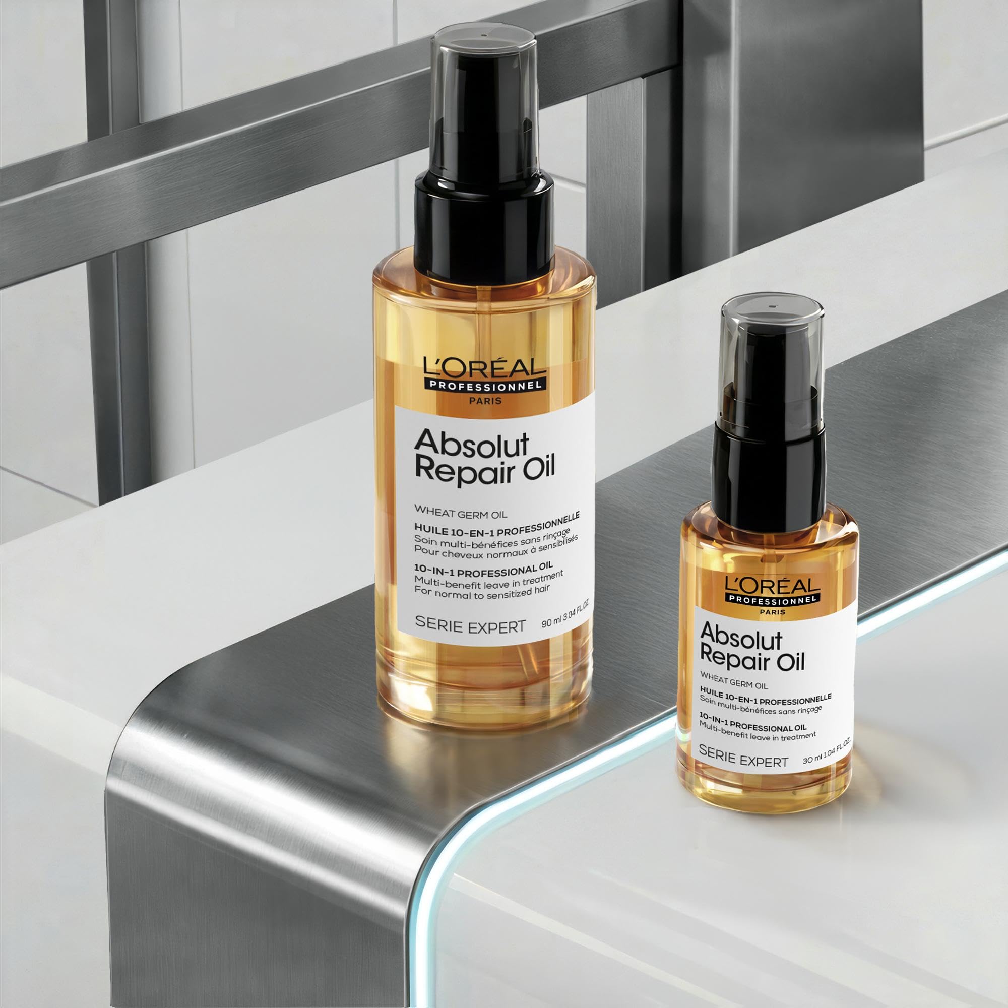 L'OREAL PROFESSIONNEL - Cheveux Secs & Abîmés - Absolut Repair - Nourrit, Protège & Adoucit - Toucher Léger - Protège de la Chaleur