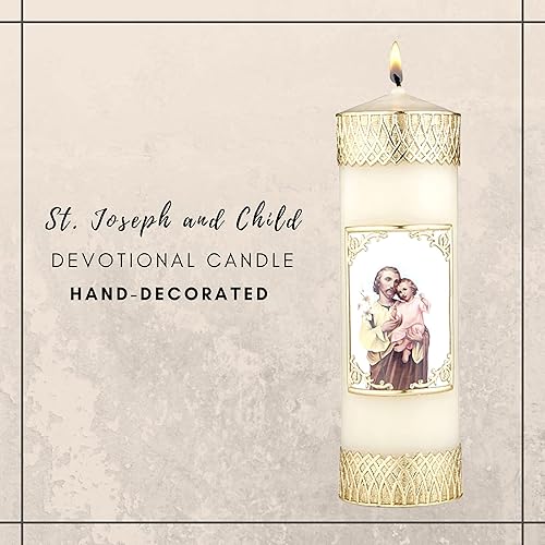 Miniatura 2 de Needzo Vela de oración de la iglesia católica de San José y el Niño, velas devocionales sin perfume para decoración de padres para iglesias u