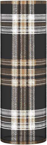 Black Plaid Flower Vase Brown CheckeredCylinder Vases Clear Plastic Vase for Centerpieces Home Offices Kitchens
