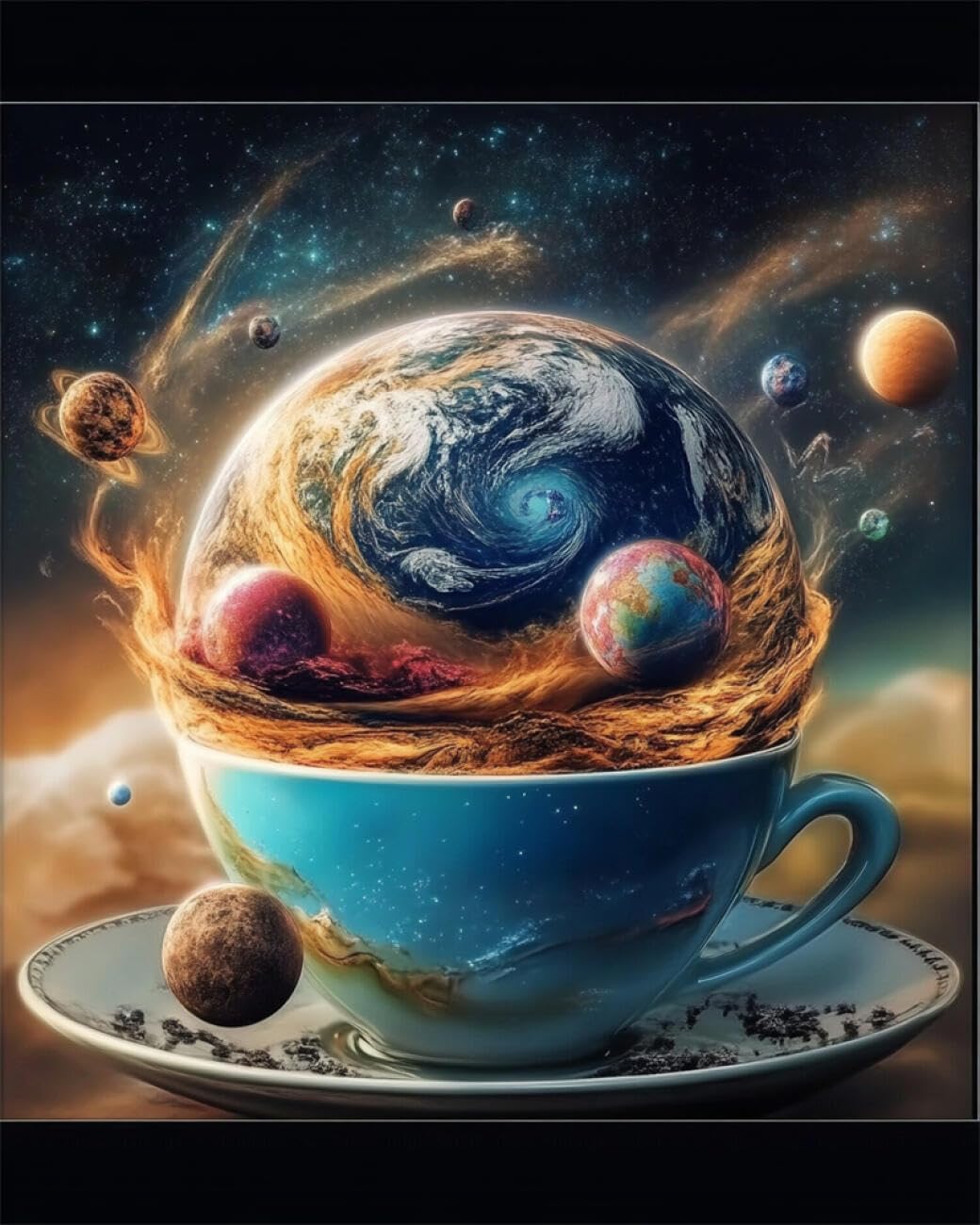 RKFLGEW DIY Bead Embroidery Kit Fantasy Planet 30x40cm