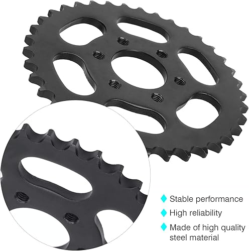 Miniatura 4 de Keenso Piñón trasero 37T, 428 37 diente piñón trasero de acero de alta resistencia de la rueda dentada trasera para la vespa eléctrica