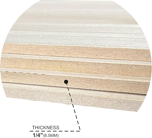 Miniatura 3 de Paquete de 4 tableros de madera de Paulownia de doble cara de MDF chapada, núcleo de MDF, 0.252 in 1/4 pulgadas, 10 x 16 pulgadas, tableros de