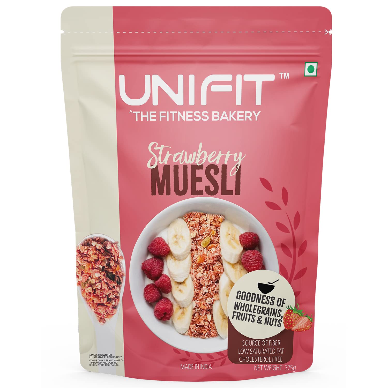 UNIFIT Strawberry Muesli Cereal for Breakfast Healthy Breakfast Cereals High in Antioxidants Instant & Crunchy Ready to Eat With Goodness of Strawberries -375g (B0C245ZGPP) Amazon Price History, Amazon Price Tracker