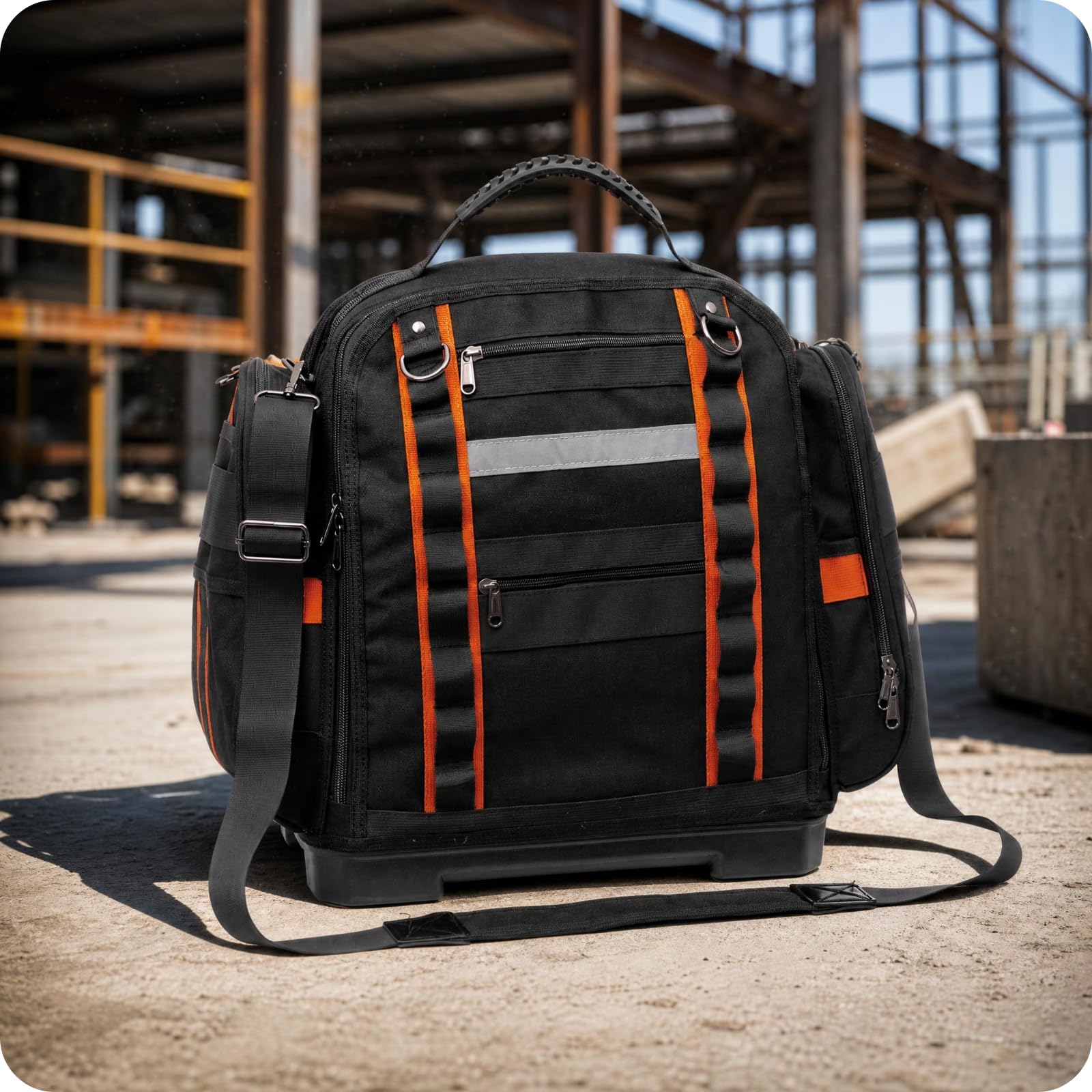 Bolsa Herramientas Negra Reforzada Equipo Manual Base Rígida