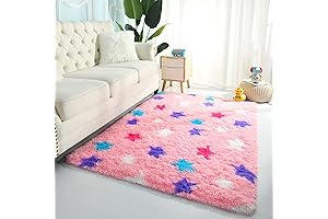 ST. BRIDGE Girl Nursery Rug, Pink 4 x 6 Feet