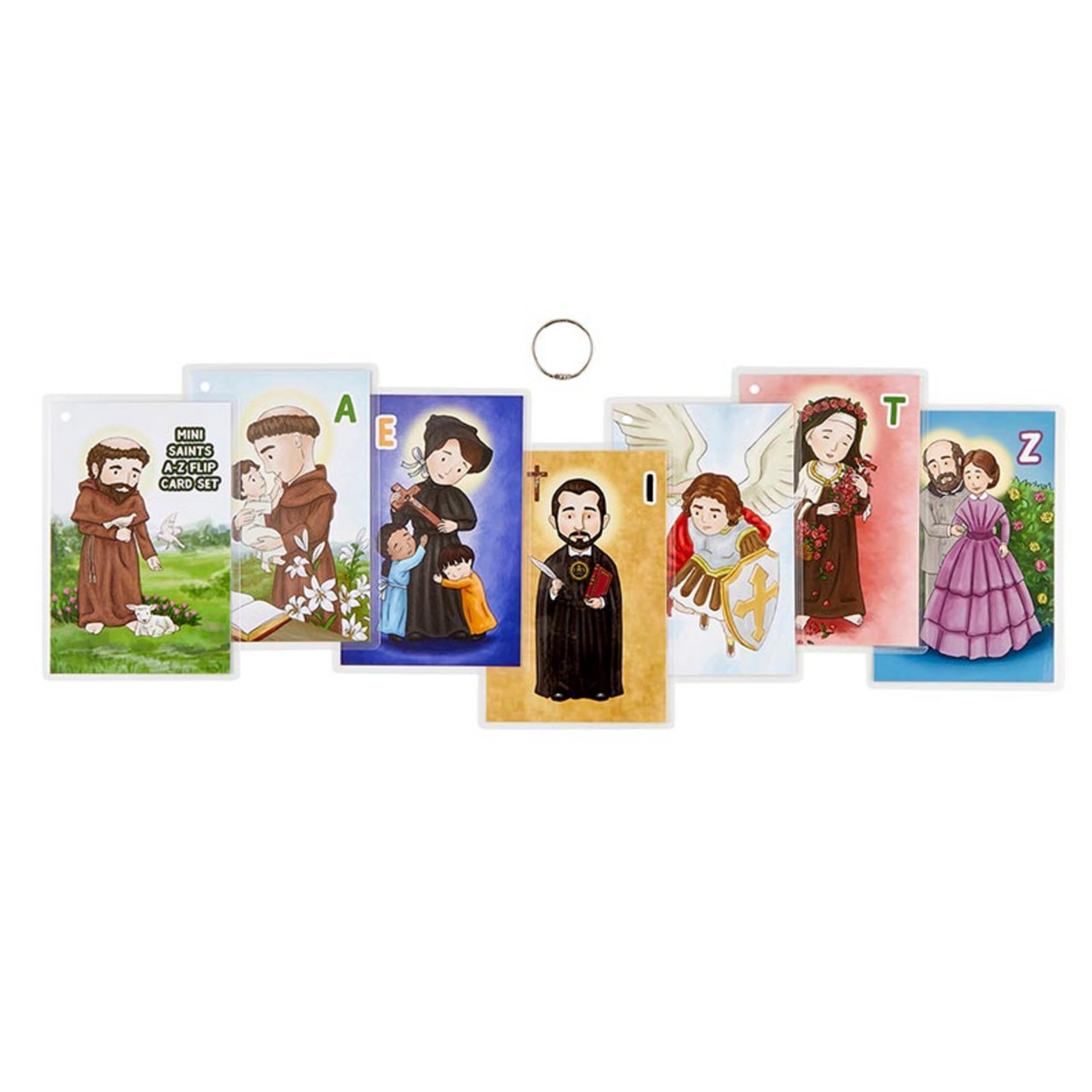 Christian Brands Autom Christian Gifts Bible Study- 4 x 6-Inch Memory Flash Cards, Set of 27, Mini Saints from A-Z - Image 5