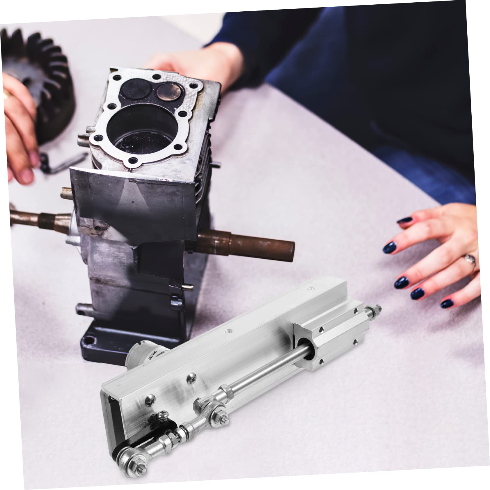 Actuador Lineal 24v Plata de Aluminio y Acero Inoxidable 1 Set