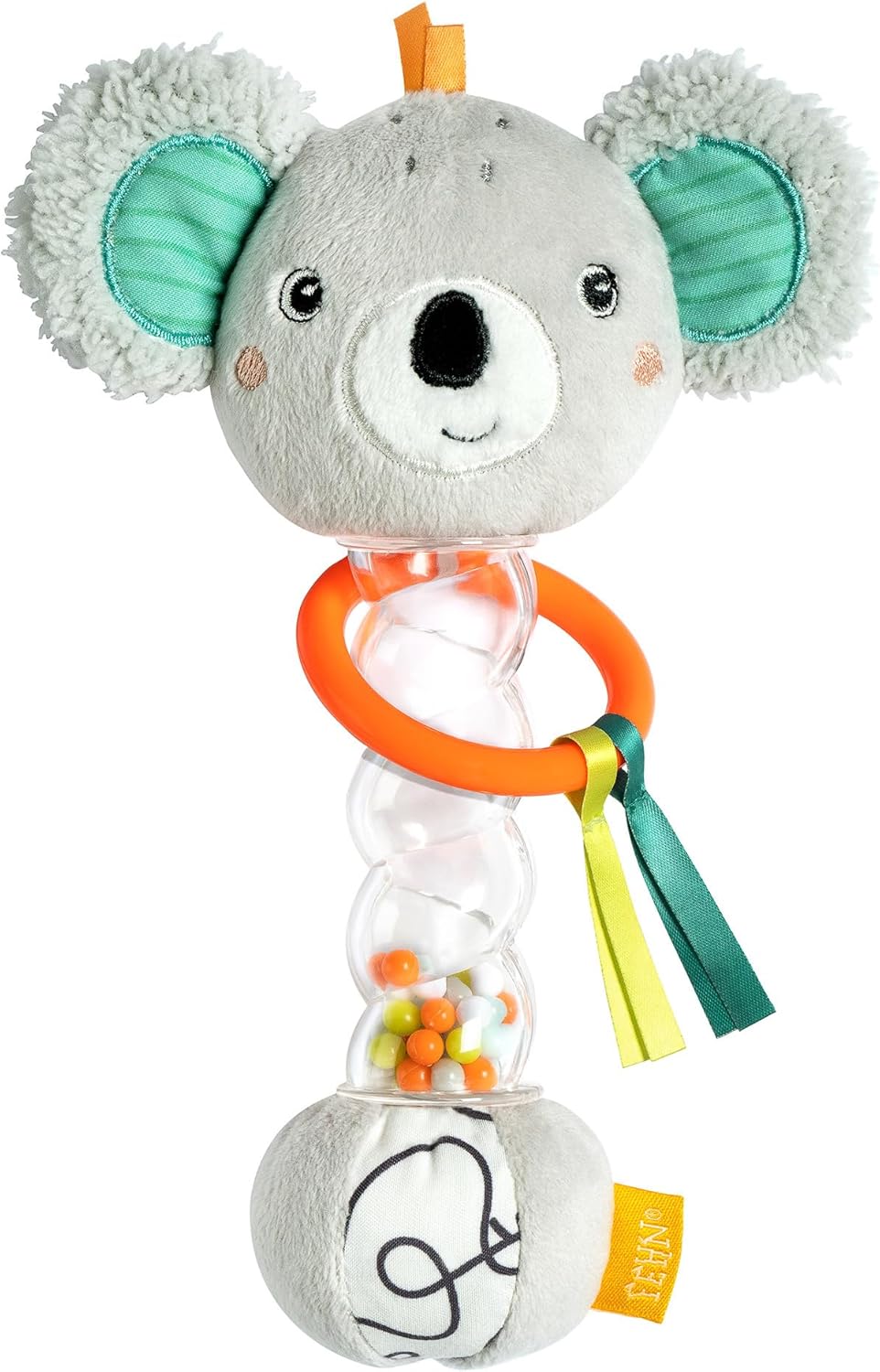 Fehn Regenmacher Koala – Motorik-Spielzeug mit Rassel, Quietsche, Raschelpapier Zum Greifen – Rasselstab fördert spielerisch Sinne & Motorik – für Babys & Kleinkinder AB 3+ Monaten