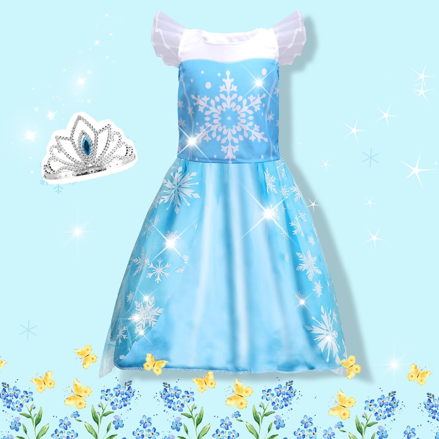 Princess Dresses for Girls, Princess Costume for Girls Age 3 4 5 6 7 8, Dress Up Clothes Christmas Gifts