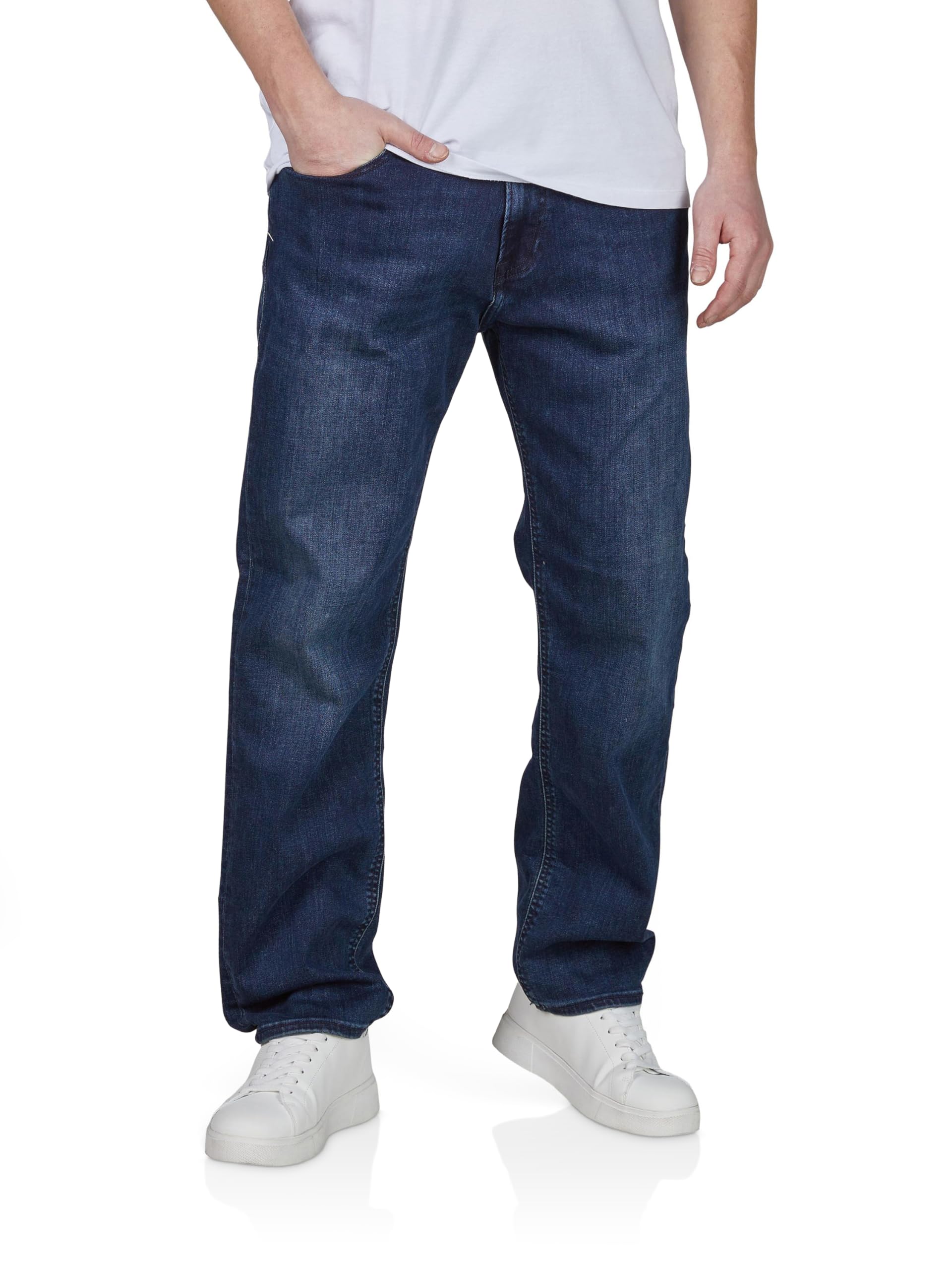 JACK & JONES Jeans Herren Stretch lang Straight Fit JJICLARK Jeanshose Hose Denim Blau Schwarz 30 31 32 33 34 36 38
