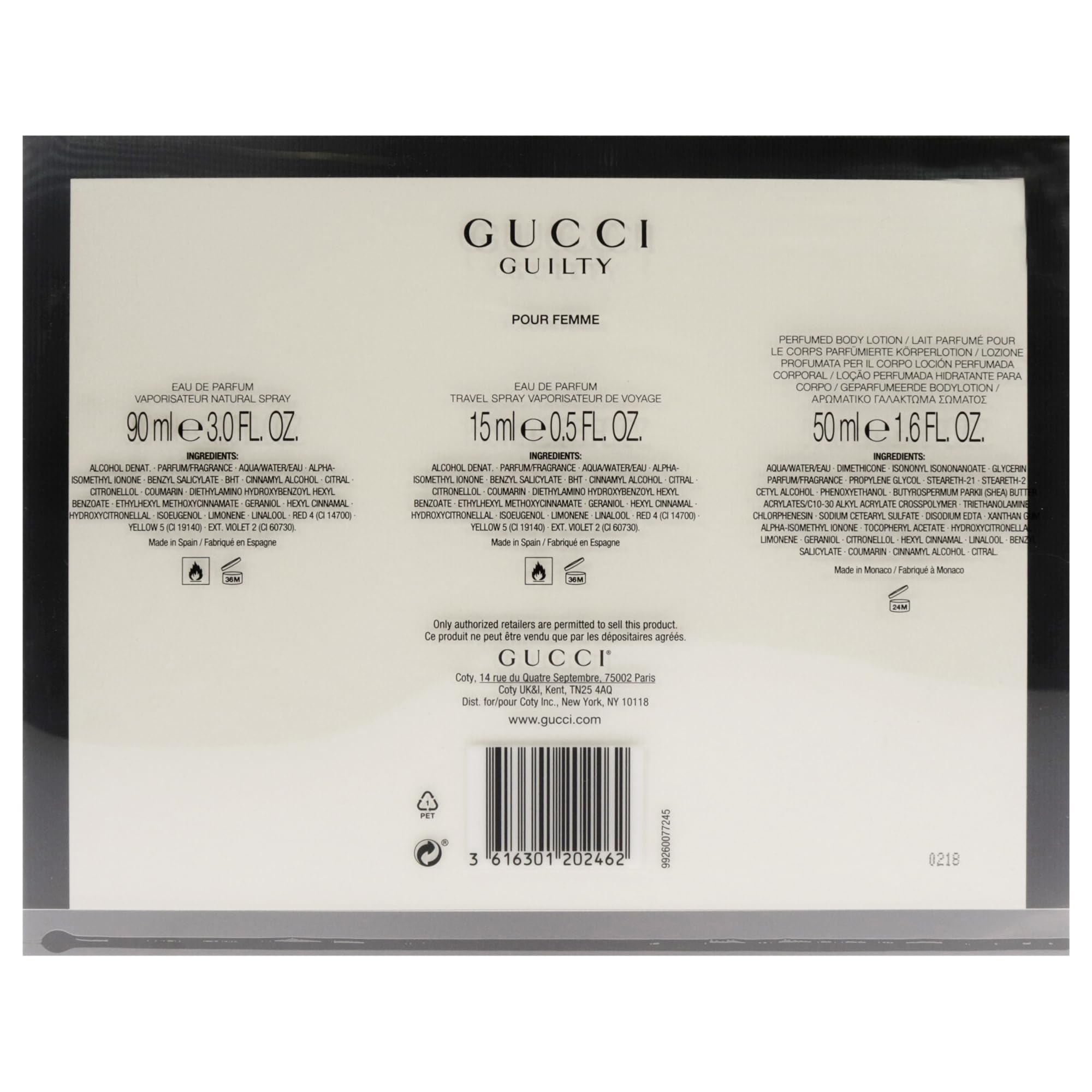 Amazon.com : Gucci Guilty Pour Femme by Gucci for Women - 3 Pc