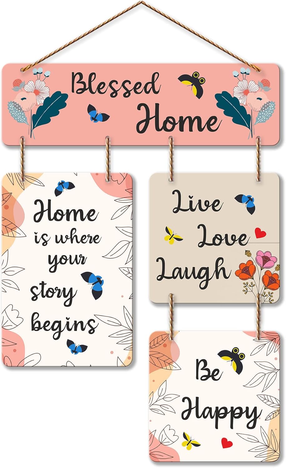 Artvibes Blessed Home Decorative Wall Art MDF Wooden Wall Hanger for Livingroom|Bedroom|Home Décor|Office|Café|Gift (WH_6520N)