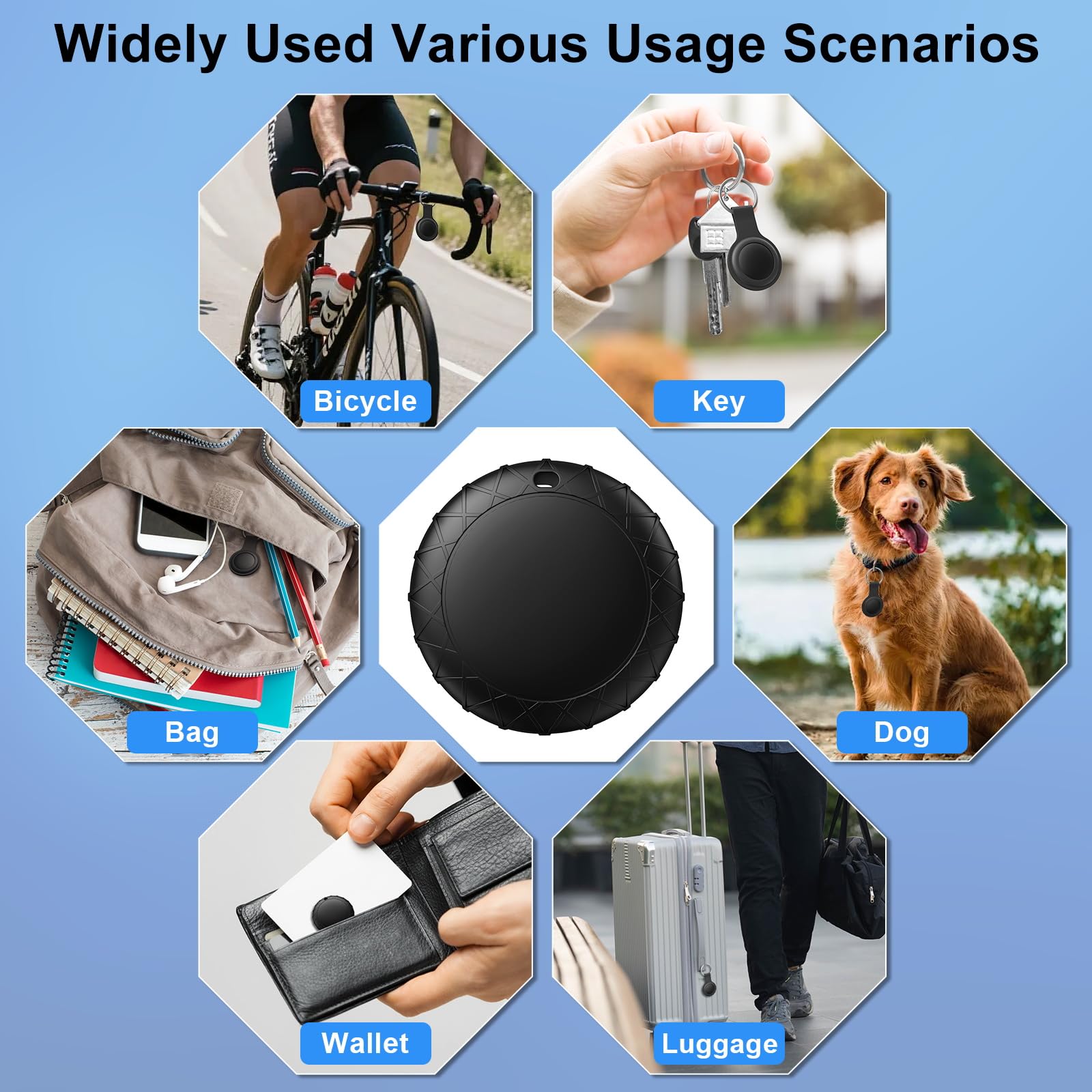 Localizzatore GPS per cani/gatti, collare intelligente con posizione in tempo reale, localizzatore di posizione per animali domestici con supporto, senza canone mensile/nessuna scheda SIM, funziona