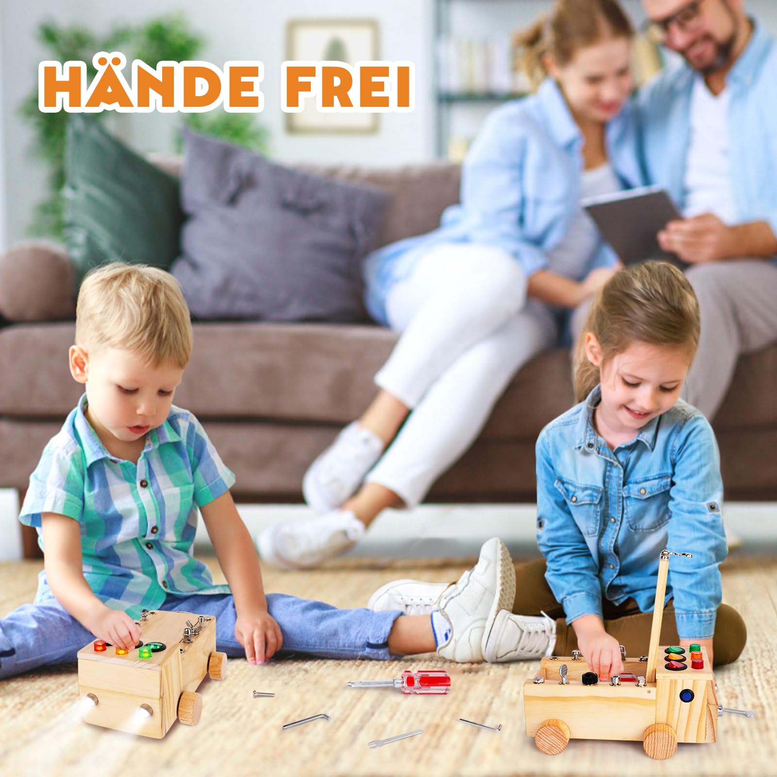 Montessori Schraubendreher Brett, Montessori Spielzeug ab 2-6 Jahre, Montessori Busy Board, Holzspielzeug Motorikspielzeug, Lernspielzeug für Babys Kleinkinder Jungen Mädchen