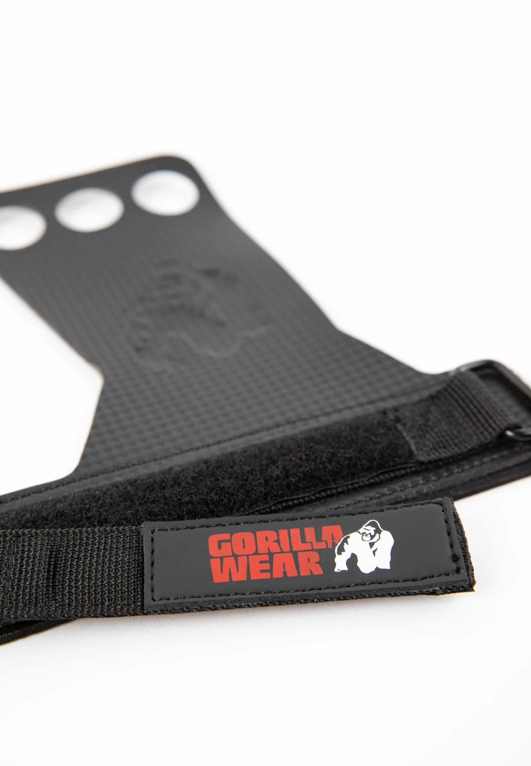 GORILLA WEAR Poignées de Levage en Carbone à 3 Trous - Noires