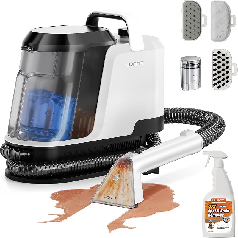 Uwant 18Kpa Carpet Cleaner Machine with Pet Pro Cleaner&Tools Set of 1 | Portable Carpet Cleaner with 3 Brush Heads for Cars, Pets 2in1 Upholstery Cleaner Machine for Spot, Rugs, Couch