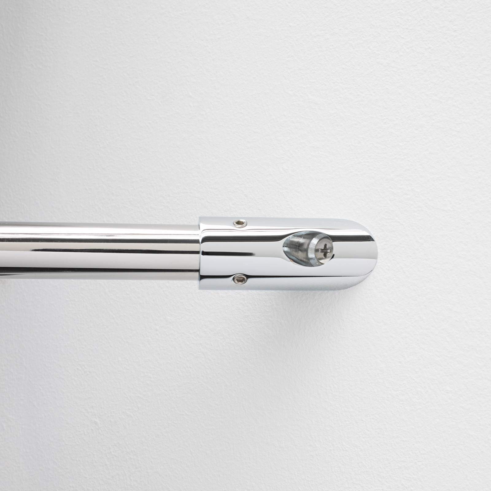 Stabilisationsstange für Dusche 45°, Stabilisator Duschwand diagonal, Stabilisierungsstange Glas-Wand (300mm, Chrom)