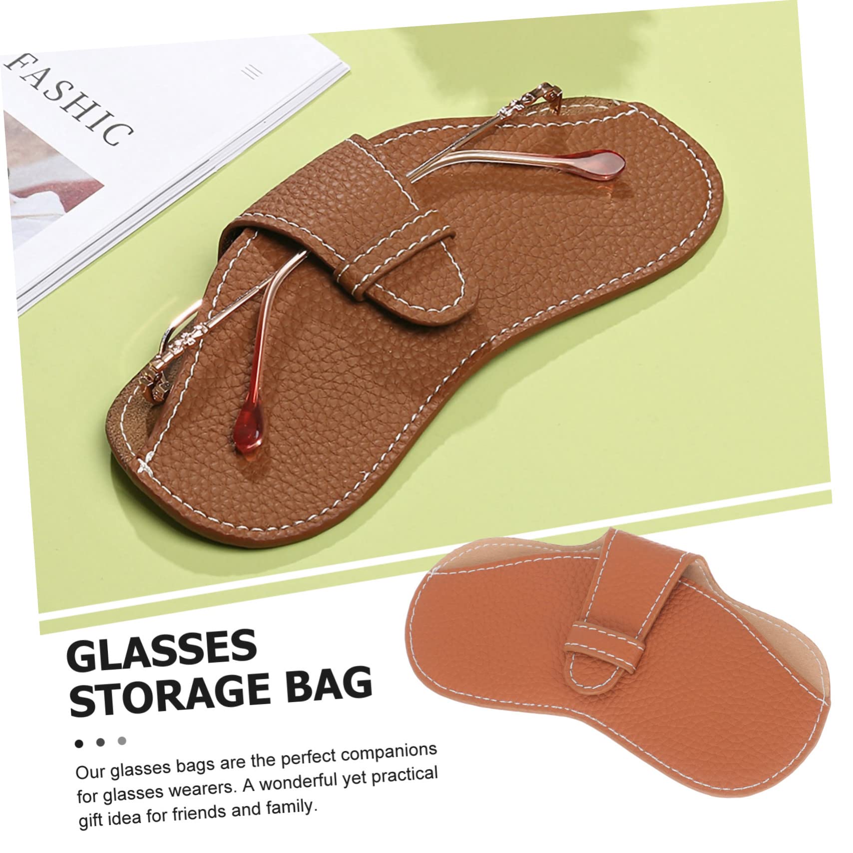 Veemoon Housse De Pour Lunettes Anti-Lumière Bleue Étui Pour Étui Souple Et Résistant Accessoire Fin Et Grand Format Cuir Marron