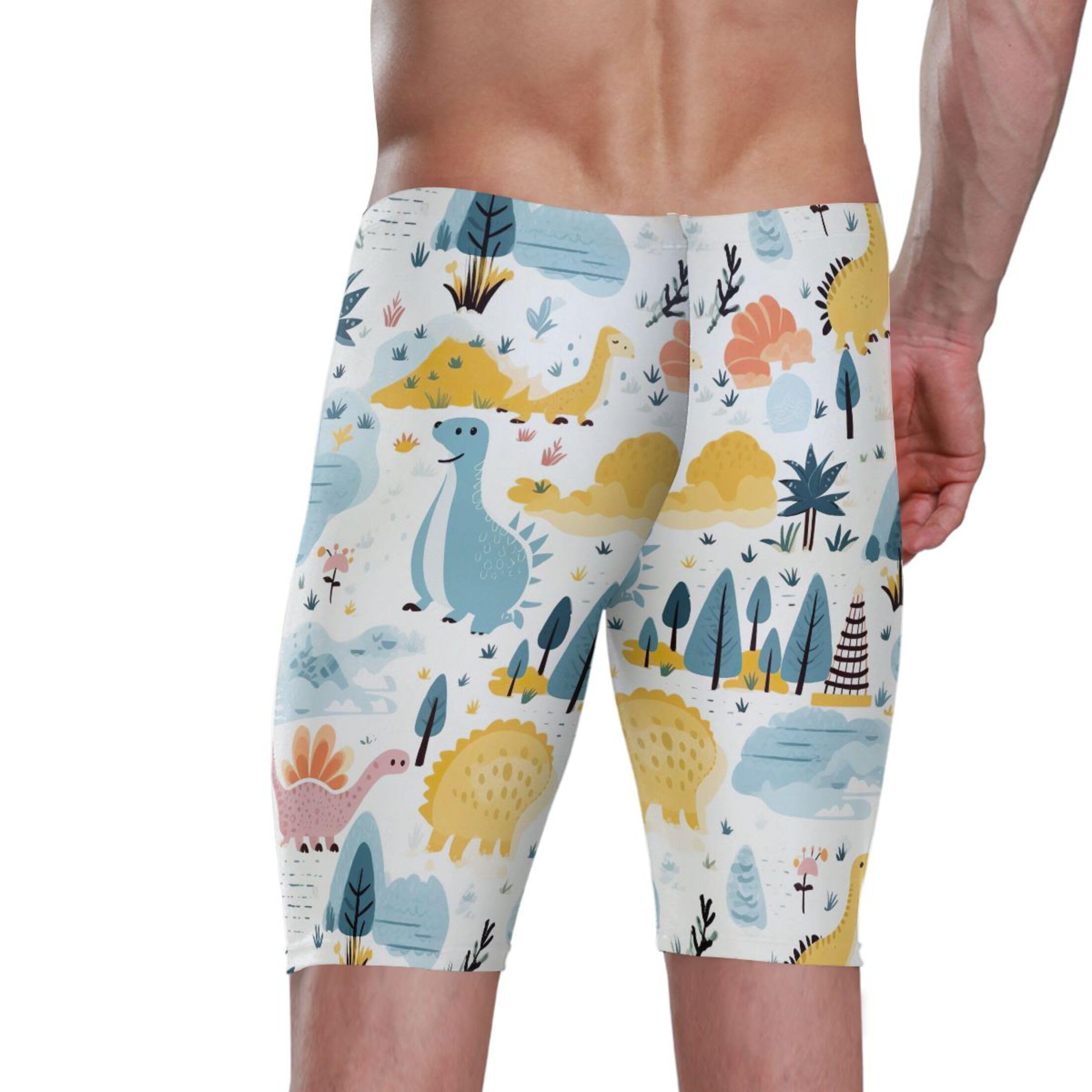 UMIRIKO Cute Dinosaur Dino Animal Mens Swim Jammers Swimsuit XL B0401373