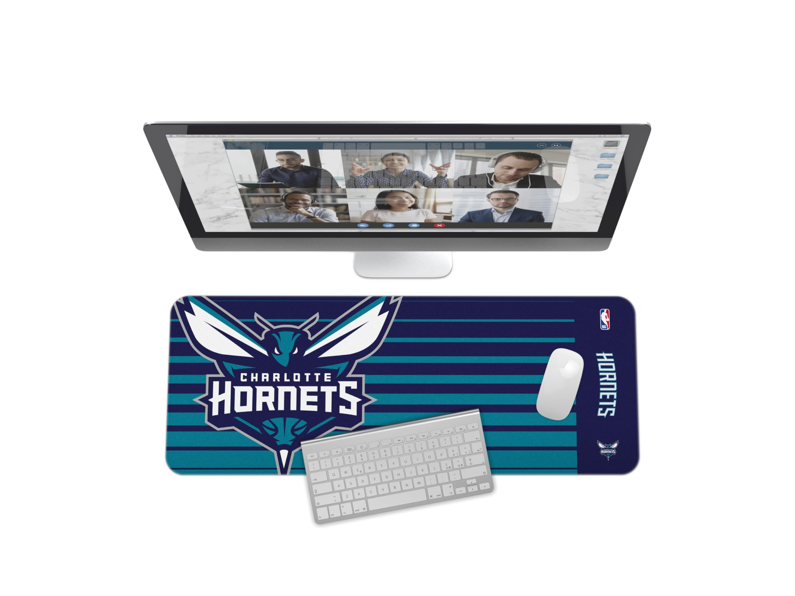 SOAR NBA Multifunctional Desk Mat for Desktop, (31.5"x12") - Ultra Soft Fabric with Non-Slip Rubber Backer - Water Resistant & Durable Nylon Stitching