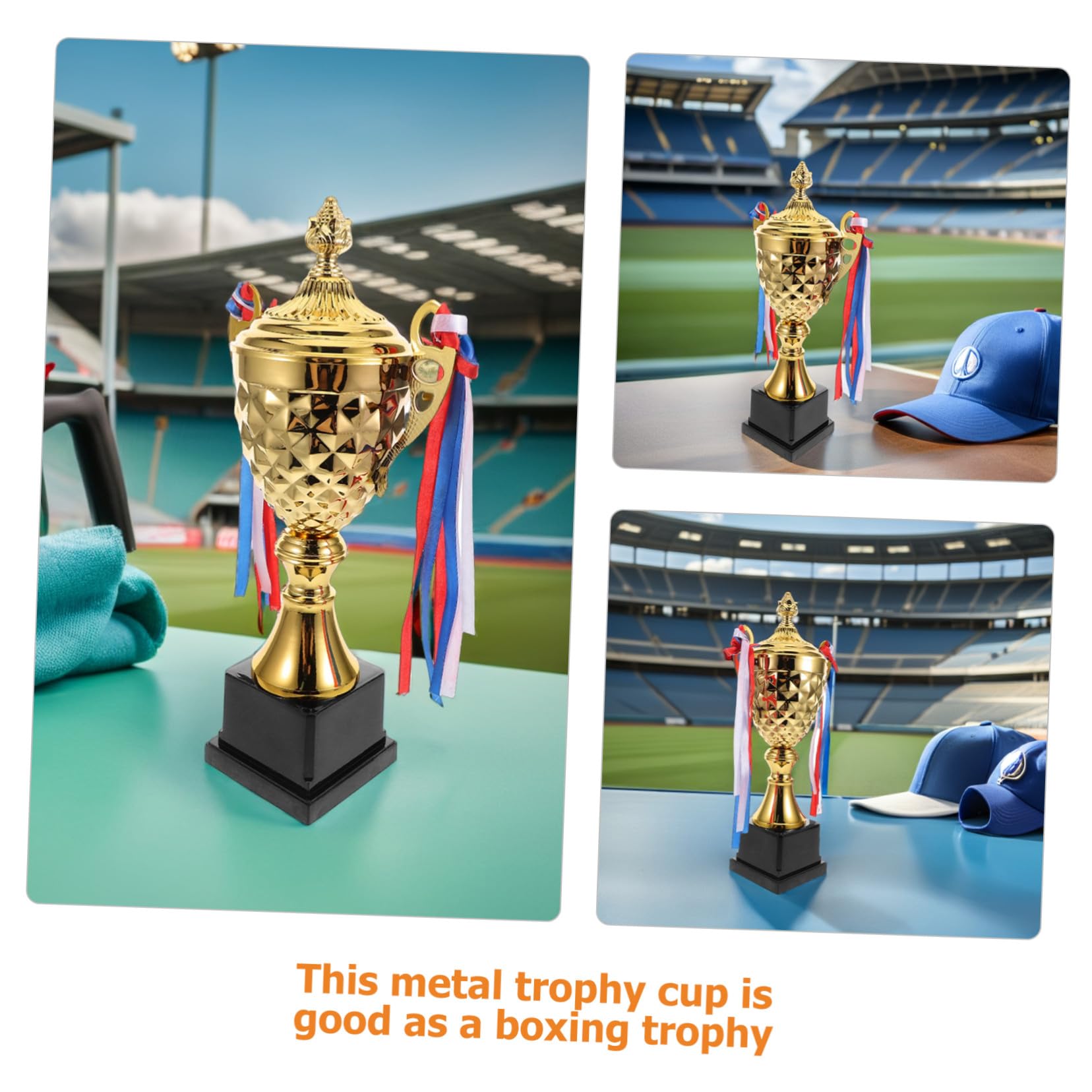 BESTonZON Trofeo De Competición De Metal Copa De Trofeo Grande para Baloncesto Fútbol y Gimnasia para Torneos y Fiestas Deportivas