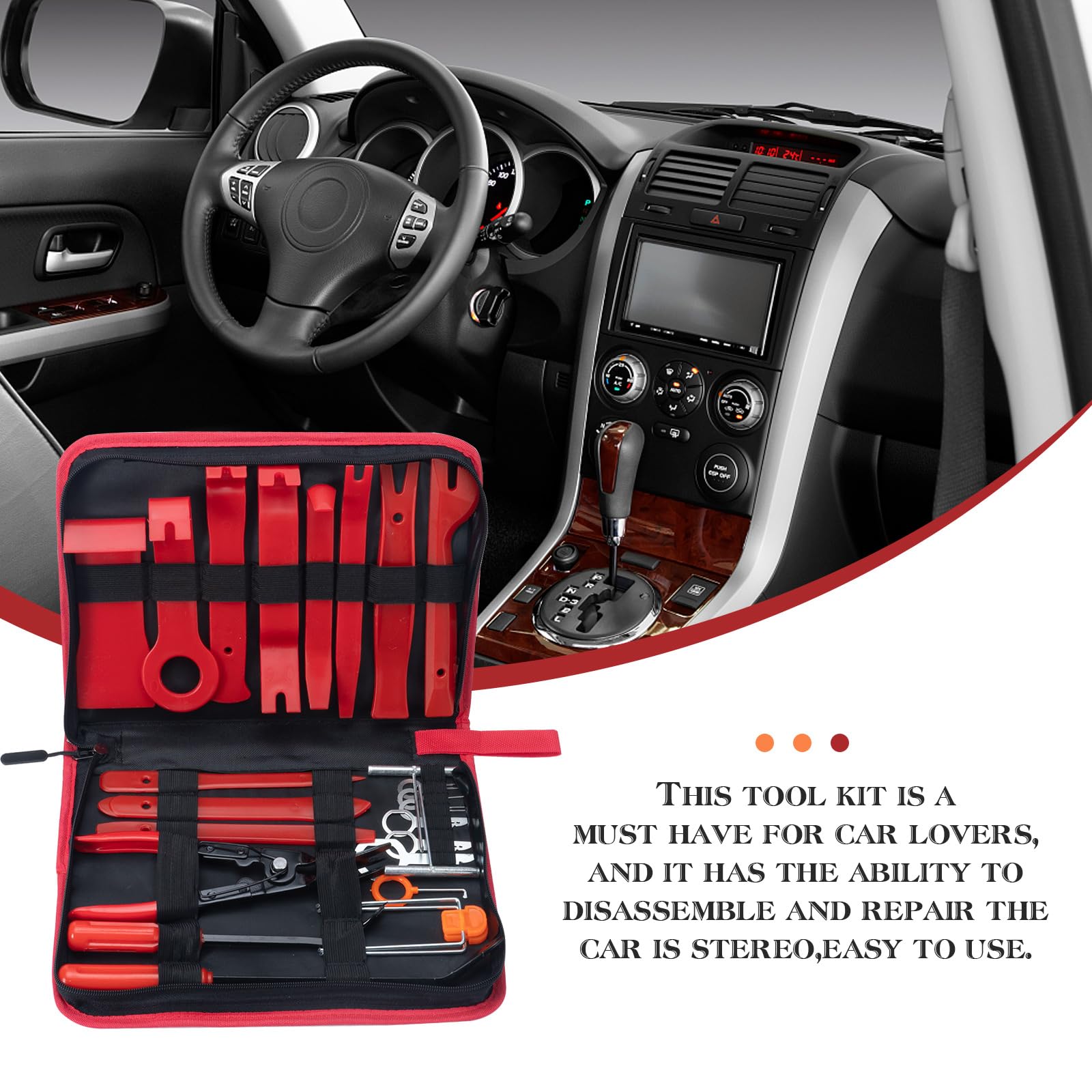 MumdoYAL 28 Stück Attrezzi Officina Meccanica Auto,Pallet in Plastica,Attrezzatura Officina,Zubehör Befestigung Clips Removal Reparatur Werkzeuge