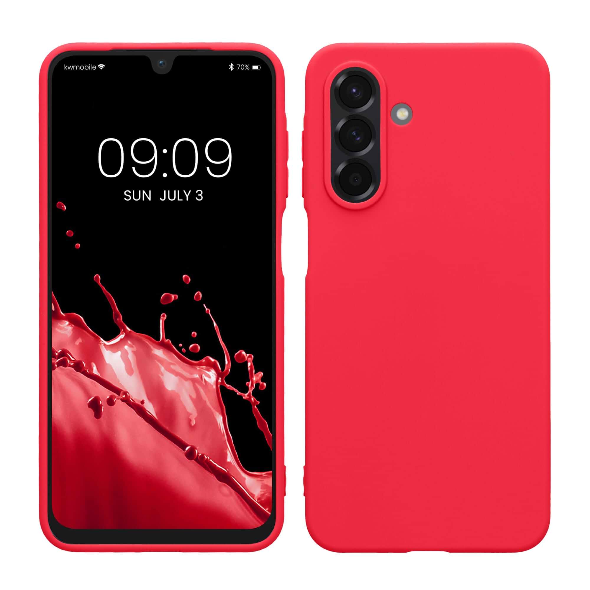 kwmobile Case Compatible with Samsung Galaxy A26 5G Case - Soft Slim Protective TPU Silicone Cover - Neon Pink