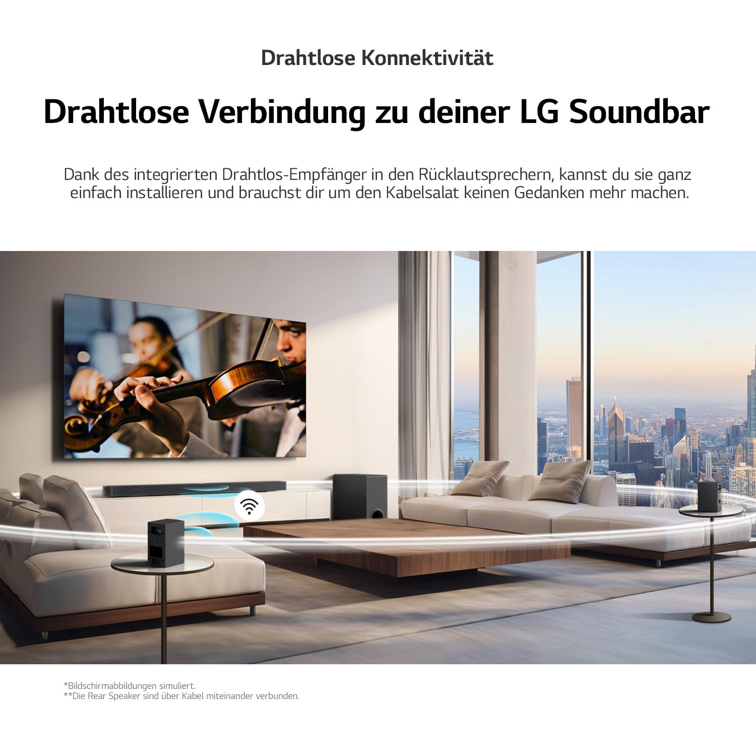 LG SPT8-S Rücklautsprecher-Set, Rücklautsprecher-Set für Soundbars, 100 W Leistung und 2,0 Kanäle, leistungsstarker und Surround-Sound, platzsparendes Design, Schwarz