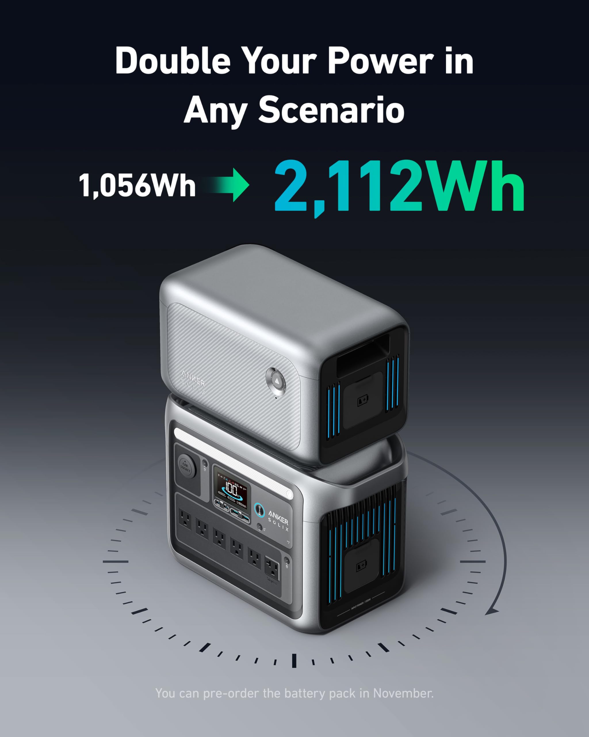 Amazon | Anker SOLIX C1000 ポータブル発電所 100W ソーラーパネル