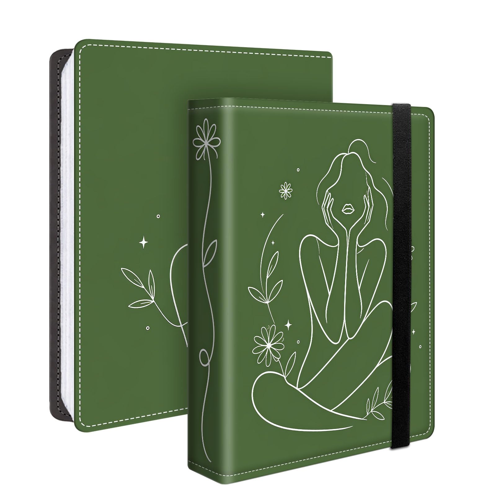 Photo Album 4x6 120 Pockets Olive Women Botanical Line Art