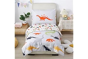URBONUR 4-Piece Toddler Dinosaur Bedding Set