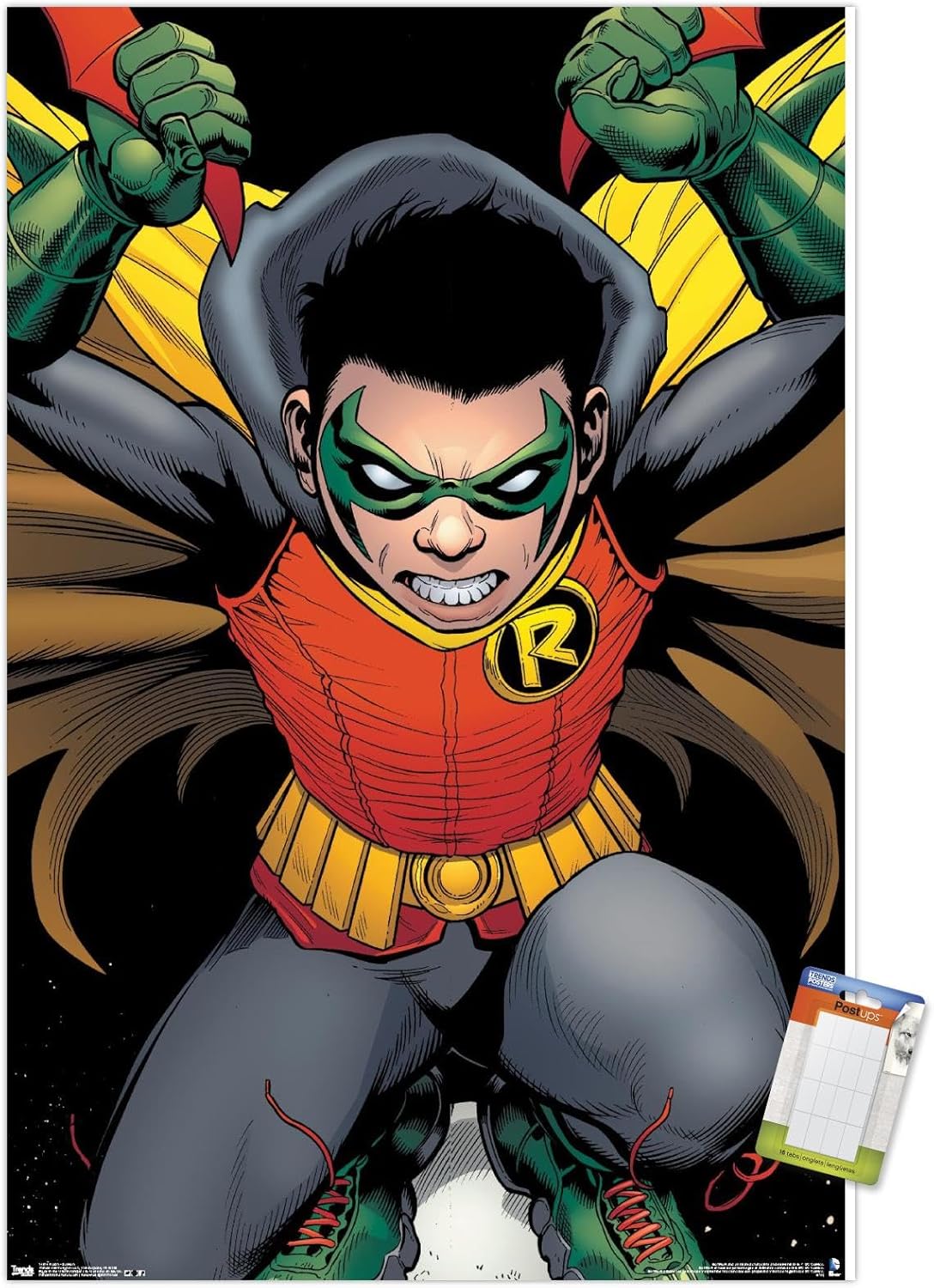 Trends International DC Comics - Robin - Damian Wayne Wall Poster, 22.375" x 34", Black Framed Version