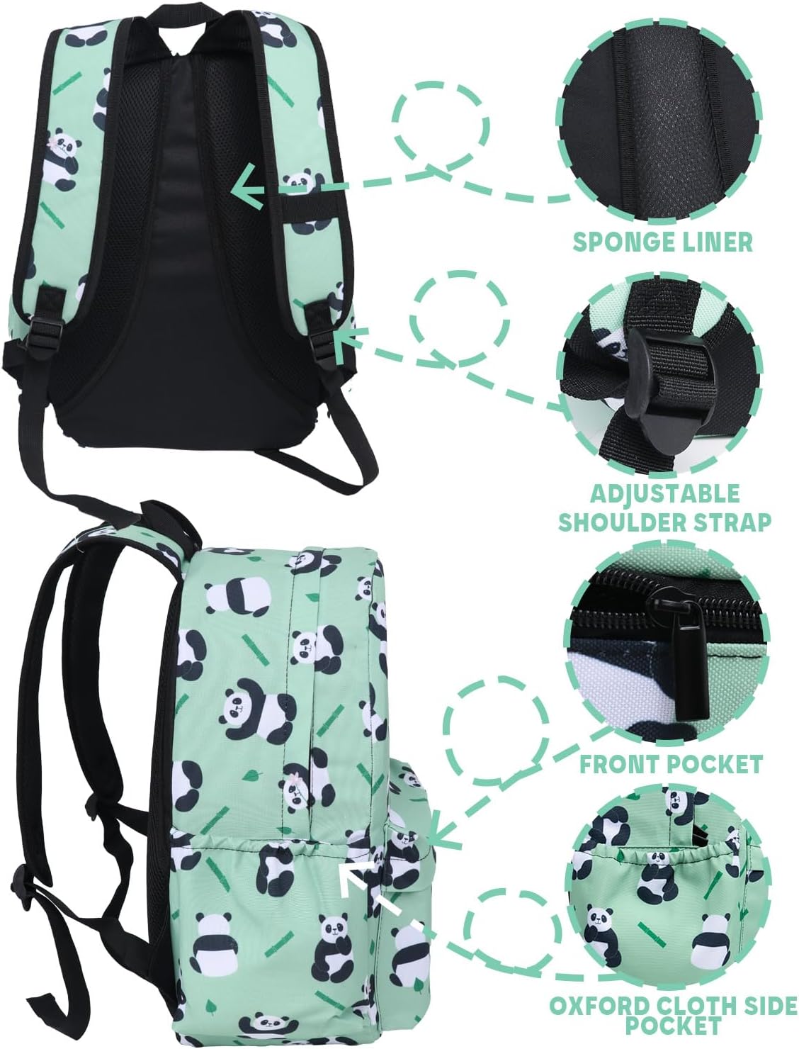 Panda Backpack for Boys Kids Girls School Bag 16 InchToddler Backpacks Cartoon Pandas Bookbag