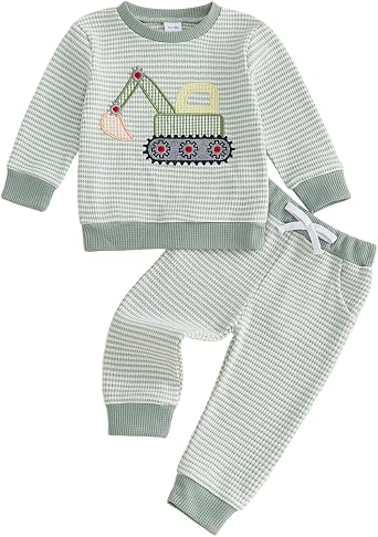 Toddler Baby Boy Fall Clothes Winter Outfits Sweatshirt and Pants Set