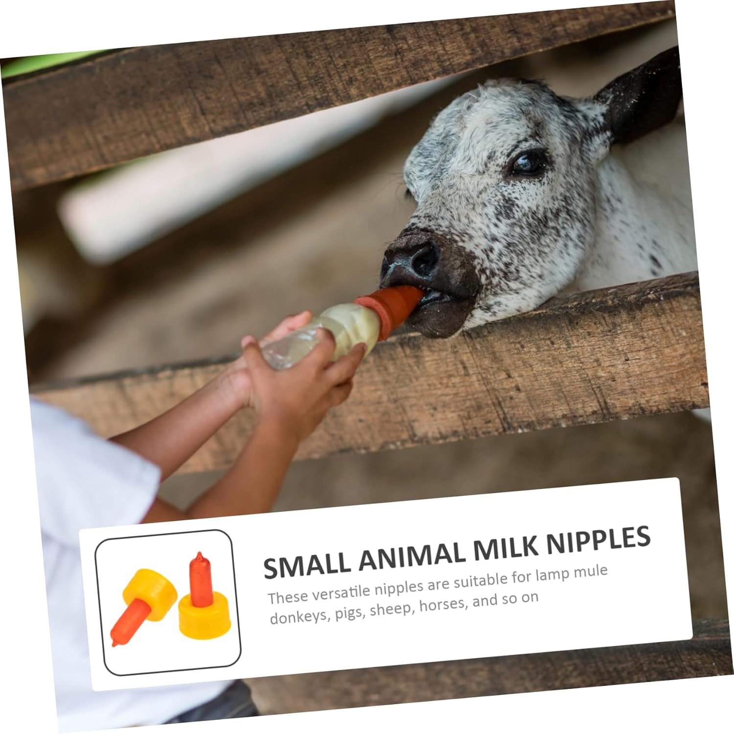VICASKY 50pcs Lamb Milk Bottle Nipples Feeding Pacifiers for Calves Goats and Piglets for Livestock Nutrition and Care