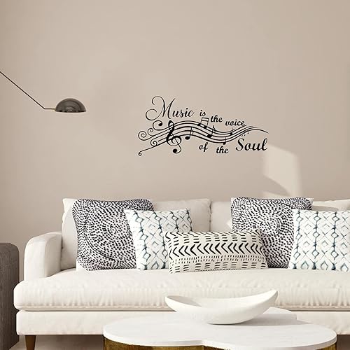 Miniatura 3 de Music is the Voice of The Soul - Calcomanías de vinilo para pared, citas, refranes, palabras, artes, letras para sala de música