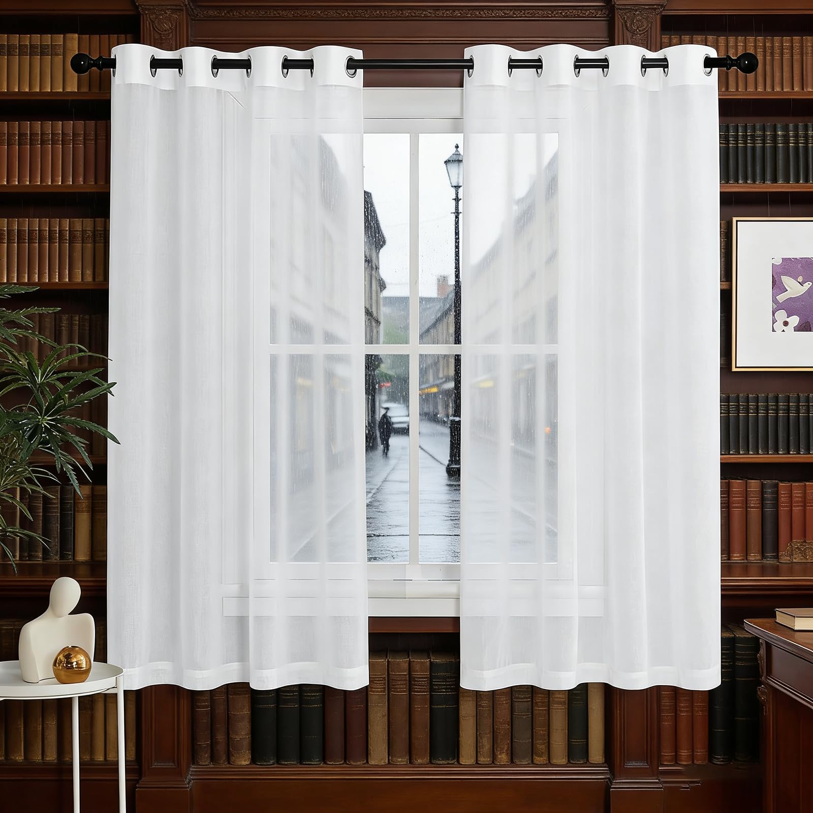 Voilage blanc chambre et maison rideau effet lin pour ambiance lumineuse