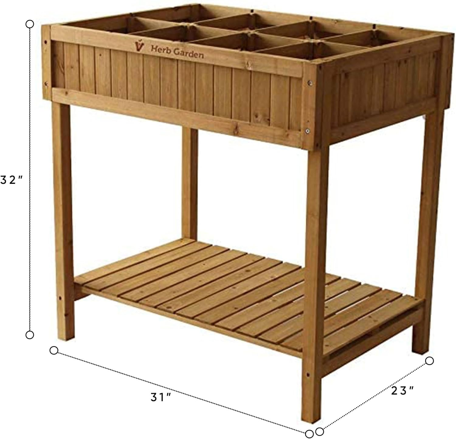 VegTrug® Custom Herb Planter, Durable and Rectangular Outdoor Planter, Natural