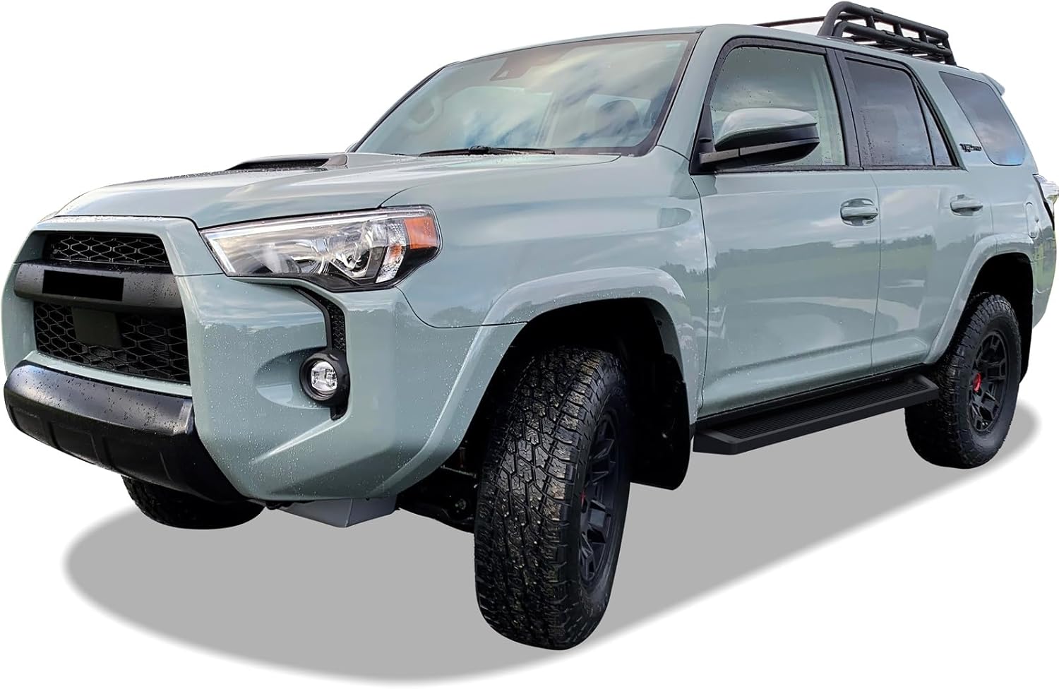 APS Premium Running Boards 6in Black Compatible with Toyota 4Runner SR5 Trail 14-24