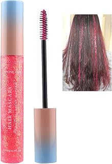 Eshioh Temporary Hair Mascara, 8 Vibrant Colors Temporary Hair Color Dye, Safe Green Formula Hair Mascara, Hair Color for Parties, Halloween, Birthdays, Hair Chalk for Women #shimmer pink
