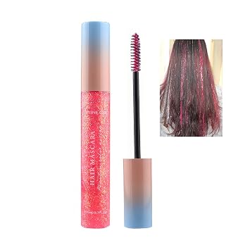 Temporary Hair Mascara, 8 Vibrant Colors Temporary Hair Color Dye, Safe Green Formula Hair Mascara, Hair Color for Parties, Halloween, Birthdays, Hair Chalk for Women #shimmer pink