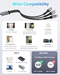 SUNGUY USB C Câble 5FT/1,5M, 3 en 1 Cord multichargeur QC3.0 USB à USB-C Câble avec 3 Ports de type C Nylon tressé pour i-Phone 17/16/15 Series, Galaxy S25 S24, Huawei, Google, Honneur, LG, Comprimés