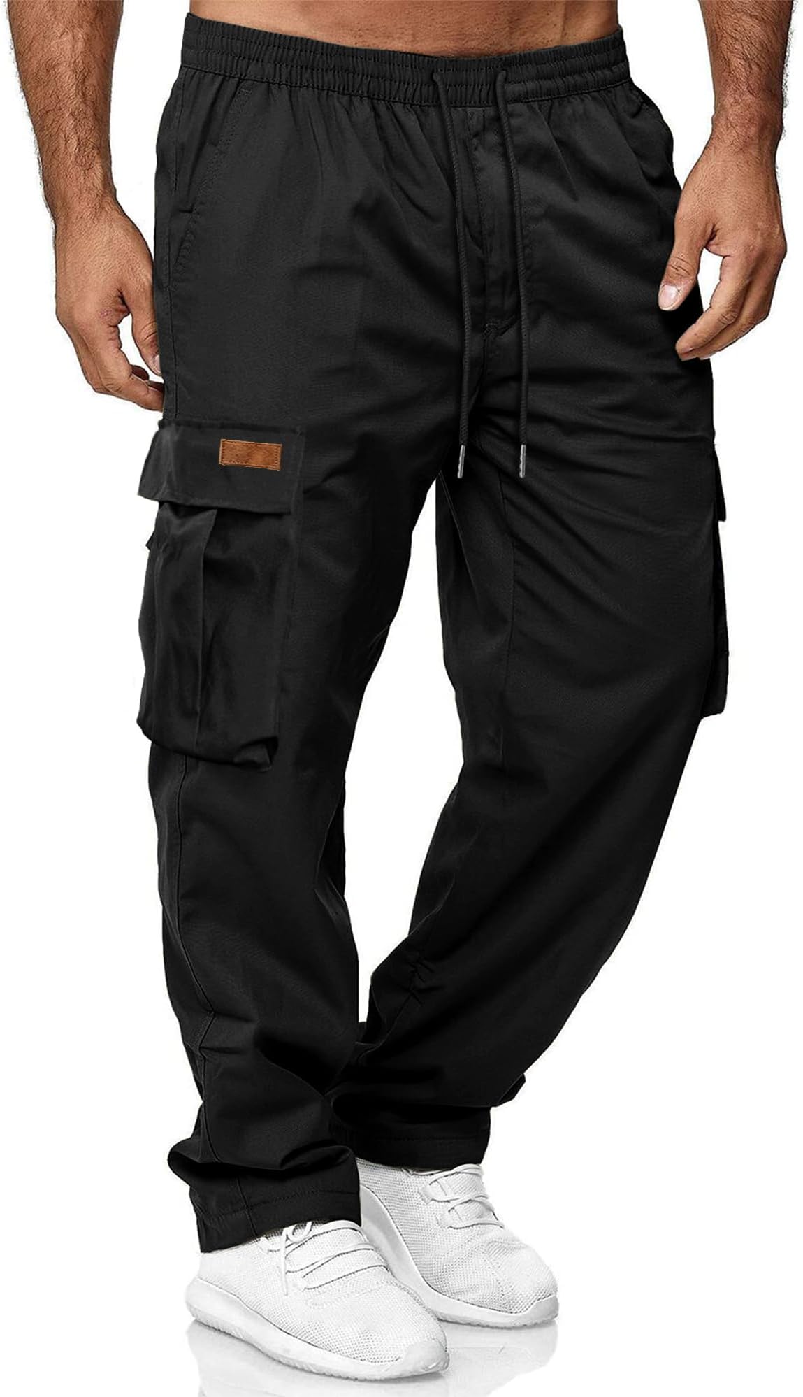 HOTake Men's Casual Cargo Sweatpants Waist Drawstring Joggers Hiking Tactical Pants for Men with Pockets