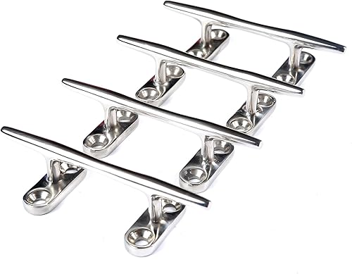 Miniatura 5 de Mxeol Marine Dock Cleat Boat Open Base Stainless Steel wScrews (4 PCS)