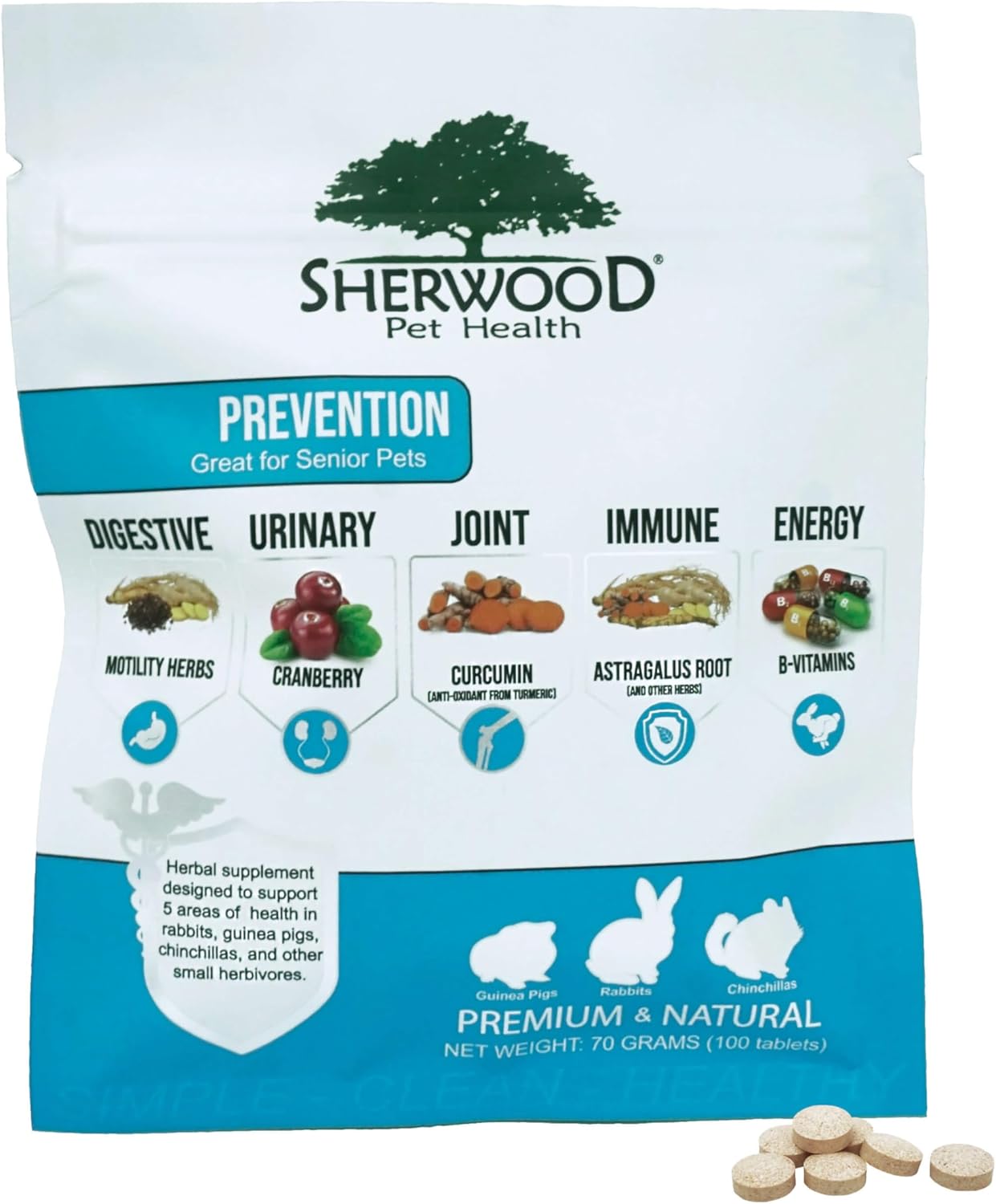 Prevention with Natural Motility Herbs by Sherwood Pet Health (100 Tablets – 70 Grams). Prevention with Natural Motility Herbs by Sherwood Pet Health (100 Tablets – 70 Grams).