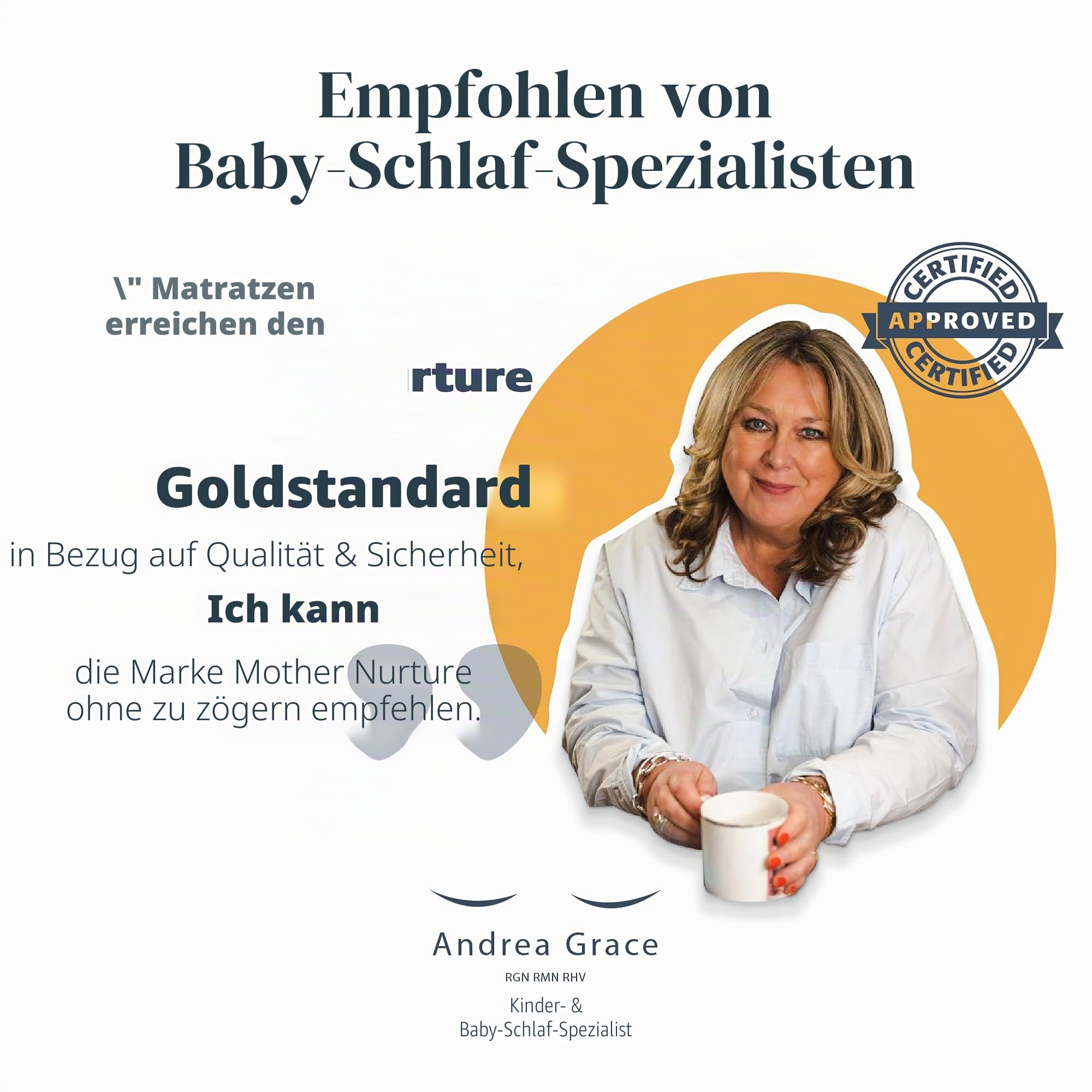 Mother Nurture Klassische Matratze für Reisebett aus Ökofaser, weiß, 95 x 65 x 7,5 cm